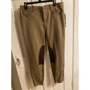 NEW Ralph Lauren Women Capri 3/4 Equestrian Riding Pants Suede Trim Polo Size 12